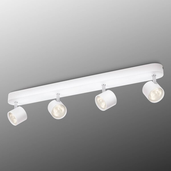 Philips Csillag forg. LED-spot fehér 4 égős, dimmelhető, Fehér / opál, Nappali / Étkező, Alumínium, Modern