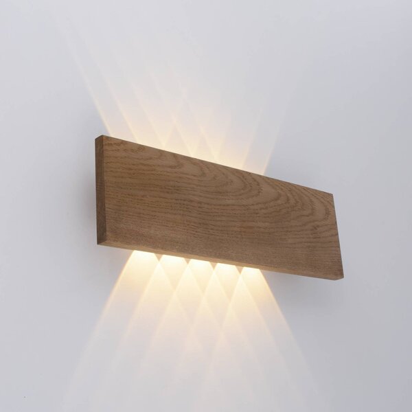 Paul Neuhaus Palma LED-es fali lámpa fa 45 cm, Sötét fa, Nappali / Étkező, Fa, Modern