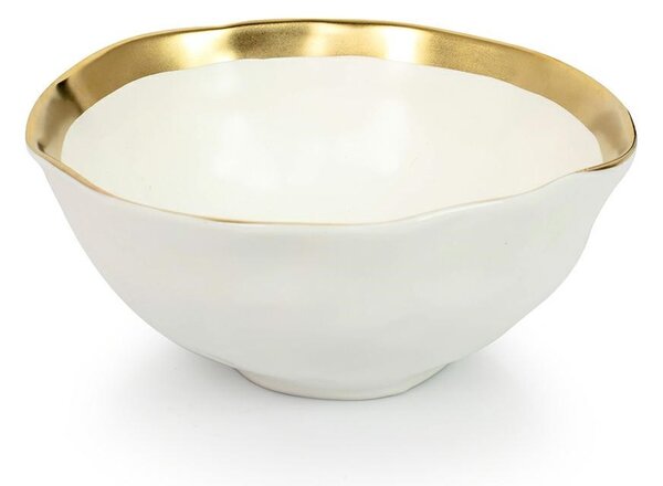 Kare Design Bell Tálkaszett 15 cm Porcelán Fehér-Arany 4 db