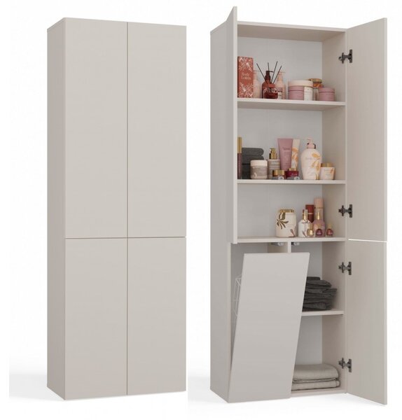Fürdőszobaszekrény 60 cm szennyestartóval ATSO 5 - kasmír