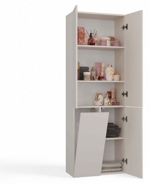 Fürdőszobaszekrény 60 cm szennyestartóval ATSO 5 - kasmír