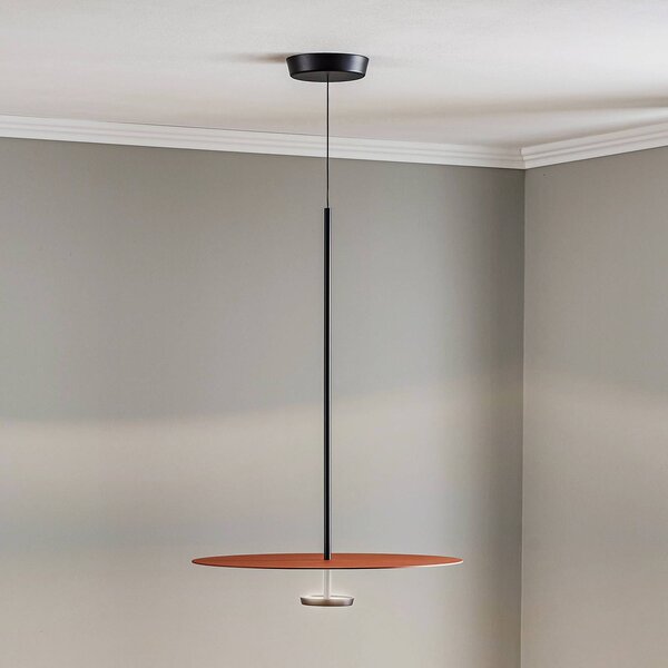 Vibia Flat LED lógó lámpa 1 izzó Ø 55 cm terrakotta, dimmelhető, Terrakotta, Nappali / Étkező, fém, Modern