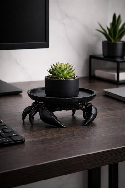 King Home SHP CRAB dekoratív tálca fekete rák alakú 3D nyomtatott