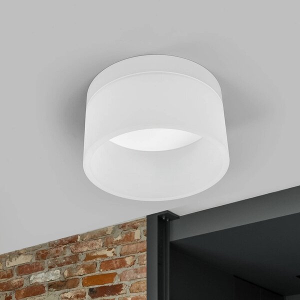 Helestra Liv LED mennyezeti világítás Ø 20 cm, dimmelhető, Fehér / opál, Nappali / Étkező, fém, Modern