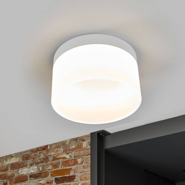 Helestra Liv LED mennyezeti világítás Ø 20 cm, dimmelhető, Fehér / opál, Nappali / Étkező, fém, Modern