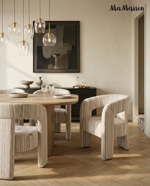 MaMaison Maximo Fotelszék Fonott Szövet Bézs Soft Modern