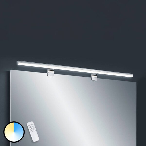 Helestra Gaia LED tükör lámpa távirányítóval 99cm, dimmelhető, Króm / ezüst, Fürdőszoba, fém, Modern