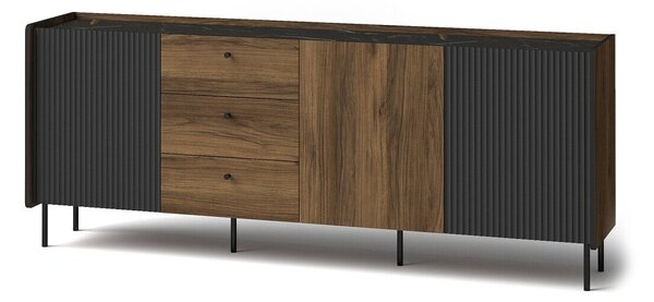 Komód Tivsali 105, Laminált forgácslap, 79x200x40cm, Dió