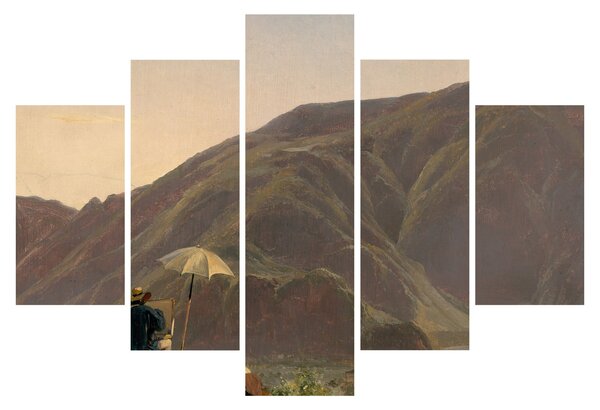 Kép - Jules Coignet, View of Bozen with a Painter, reprodukciók (150x105 cm)