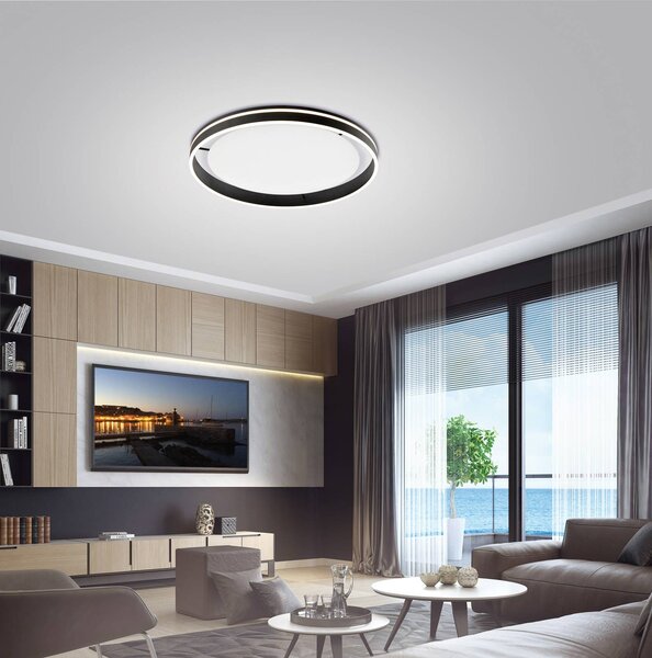 Q-Smart-Home Paul Neuhaus Q-VITO LED lámpa 79cm antracit, dimmelhető, Fekete, Nappali / Étkező, fém, Modern