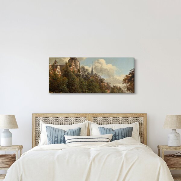 Kép - Jan van der Heyden, View Down a Dutch Canal, reprodukciók (120x50 cm)
