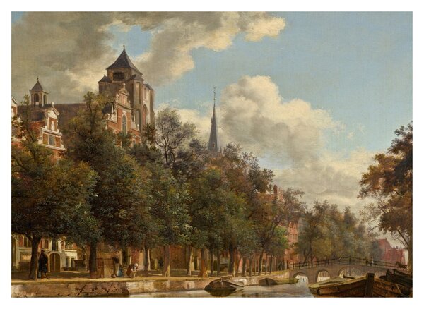Kép - Jan van der Heyden, View Down a Dutch Canal, reprodukciók (70x50 cm)