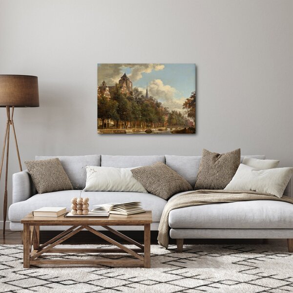 Kép - Jan van der Heyden, View Down a Dutch Canal, reprodukciók (70x50 cm)