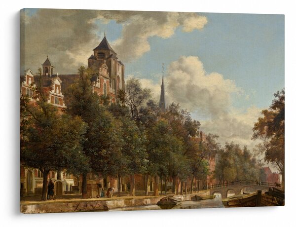 Kép - Jan van der Heyden, View Down a Dutch Canal, reprodukciók (70x50 cm)