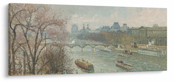 Kép - Camille Pissarro, The Louvre, Afternoon, Rainy Weather, reprodukciók (120x50 cm)