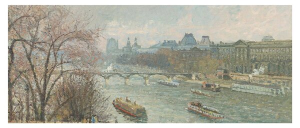 Kép - Camille Pissarro, The Louvre, Afternoon, Rainy Weather, reprodukciók (120x50 cm)