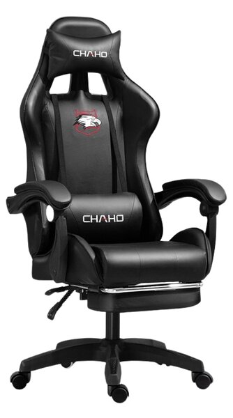 Gamer szék lábpárnával - fekete - PDQ112001-1