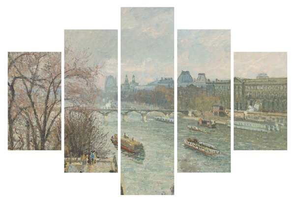 Kép - Camille Pissarro, The Louvre, Afternoon, Rainy Weather, reprodukciók (150x105 cm)