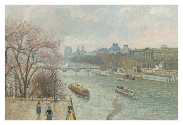 Kép - Camille Pissarro, The Louvre, Afternoon, Rainy Weather, reprodukciók (90x60 cm)