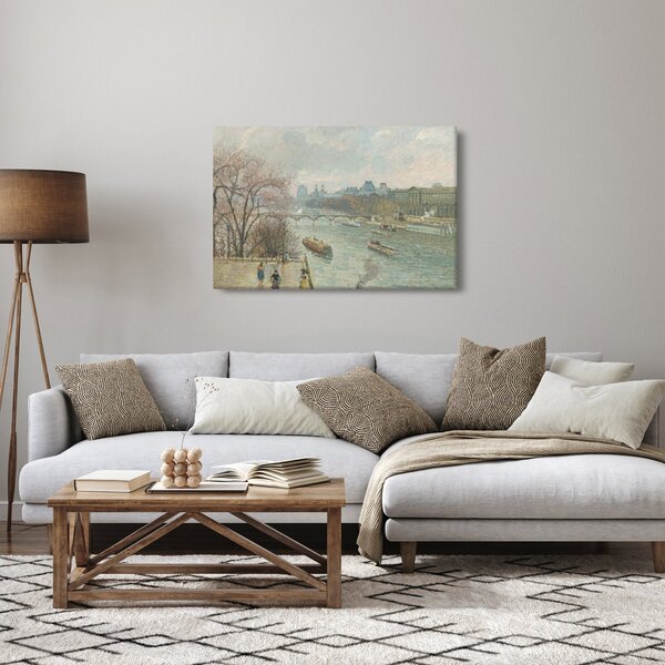 Kép - Camille Pissarro, The Louvre, Afternoon, Rainy Weather, reprodukciók (90x60 cm)