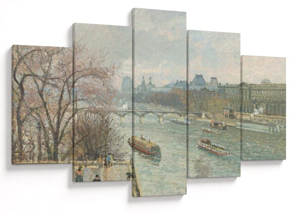 Kép - Camille Pissarro, The Louvre, Afternoon, Rainy Weather, reprodukciók (150x105 cm)