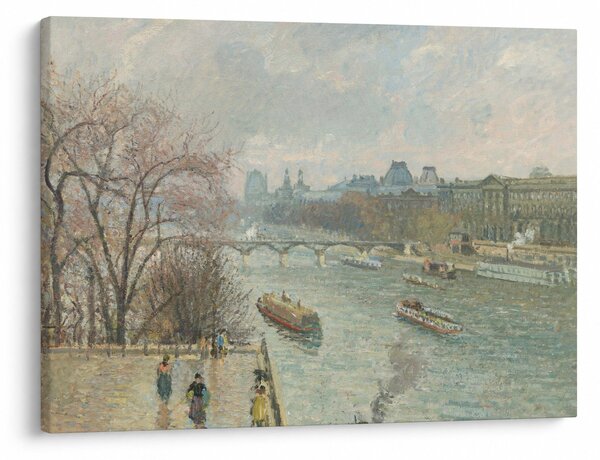 Kép - Camille Pissarro, The Louvre, Afternoon, Rainy Weather, reprodukciók (70x50 cm)
