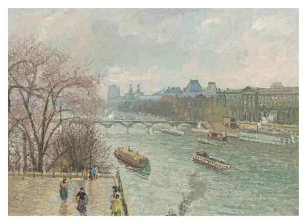 Kép - Camille Pissarro, The Louvre, Afternoon, Rainy Weather, reprodukciók (70x50 cm)