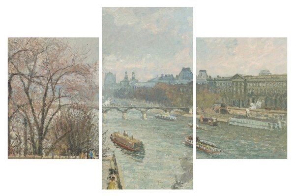 Kép - Camille Pissarro, The Louvre, Afternoon, Rainy Weather, reprodukciók (90x60 cm)