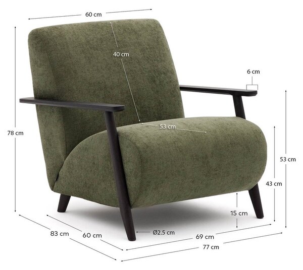 Zöld zsenília fotel Meghan – Kave Home
