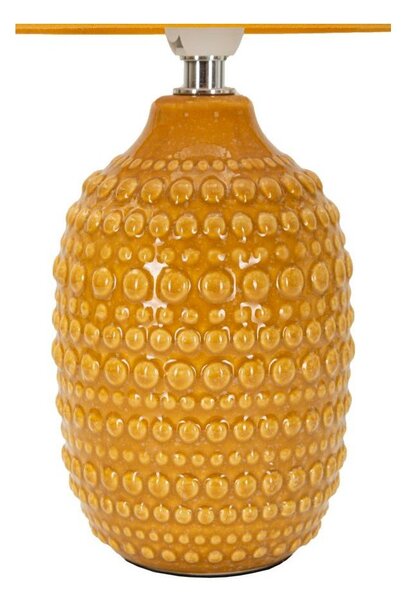 Mustársárga kerámia asztali lámpa textil búrával (magasság 30,5 cm) Points – Mauro Ferretti