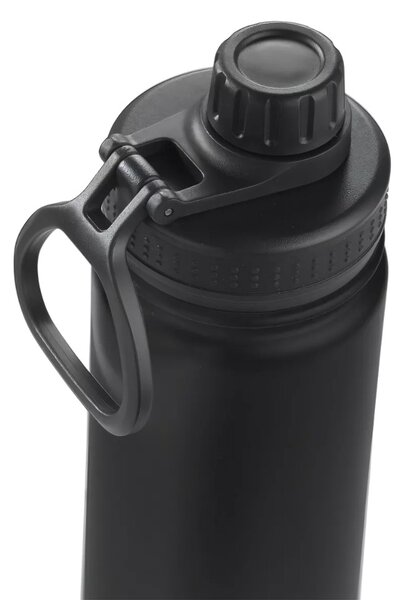 Fekete Termosz Kulacs Rozsdamentes Acél Anyagból, Szivárgásmentes Kupakkal, Hidegen és Melegen Tartó Funkcióval - 650 ml