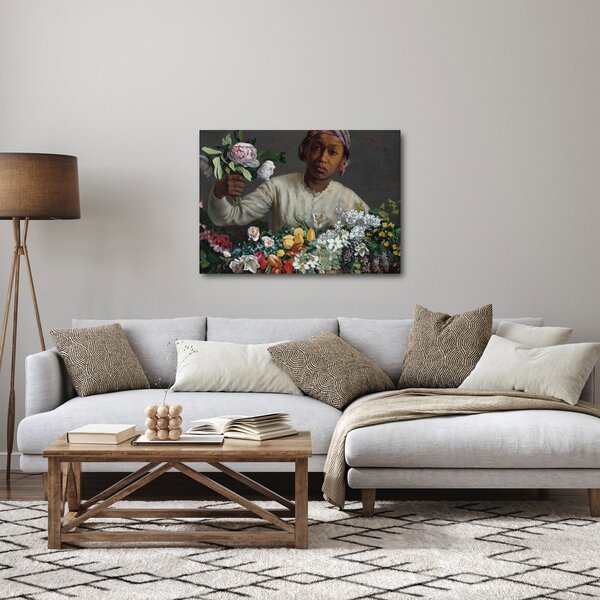 Kép - Frédéric Bazille, Young Woman with Peonies, reprodukciók (70x50 cm)