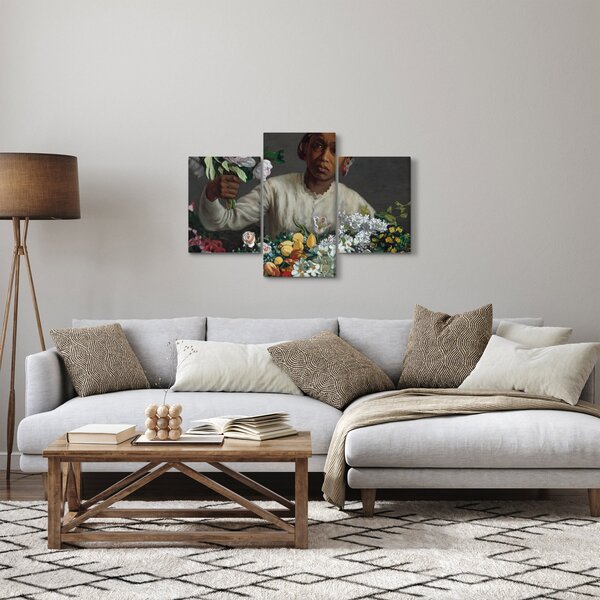 Kép - Frédéric Bazille, Young Woman with Peonies, reprodukciók (90x60 cm)
