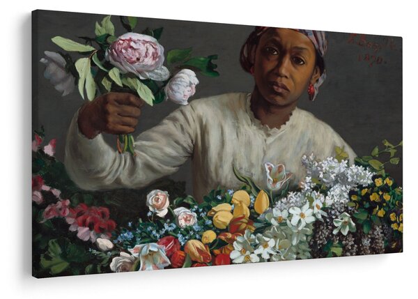 Kép - Frédéric Bazille, Young Woman with Peonies, reprodukciók (90x60 cm)