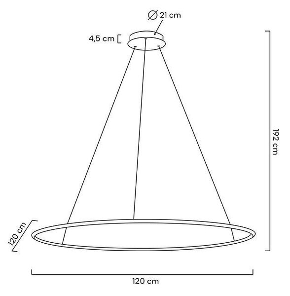 MOOSEE függőlámpa RING SLIM 120 arany