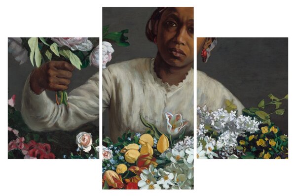 Kép - Frédéric Bazille, Young Woman with Peonies, reprodukciók (90x60 cm)