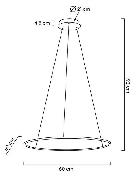 MOOSEE Ring Slim 60 LED Függőlámpa Arany