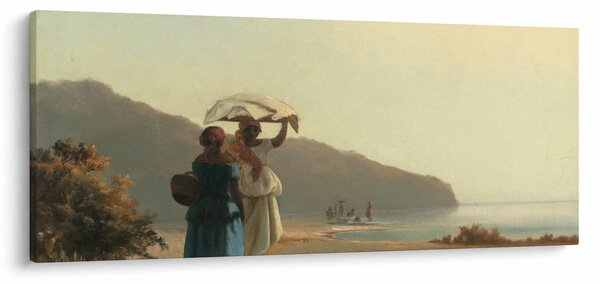 Kép - Camille Pissarro, Two Women Chatting by the Sea, St. Thomas, reprodukciók (120x50 cm)