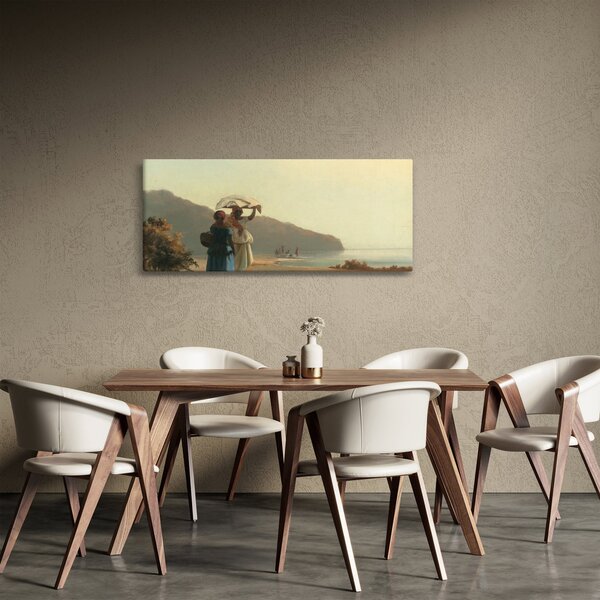 Kép - Camille Pissarro, Two Women Chatting by the Sea, St. Thomas, reprodukciók (120x50 cm)