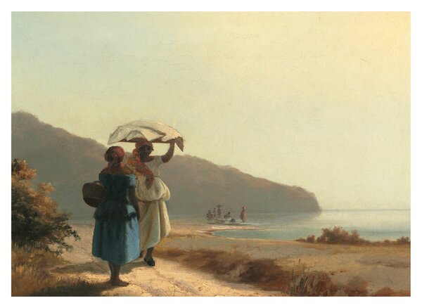 Kép - Camille Pissarro, Two Women Chatting by the Sea, St. Thomas, reprodukciók (70x50 cm)