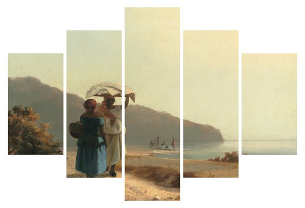 Kép - Camille Pissarro, Two Women Chatting by the Sea, St. Thomas, reprodukciók (150x105 cm)