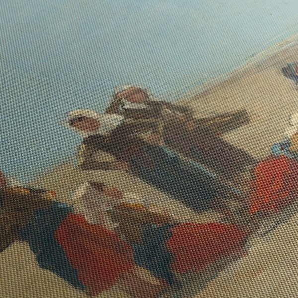 Kép - Eugène Boudin, Women on the Beach at Berck, reprodukciók (órával) (90x30 cm)