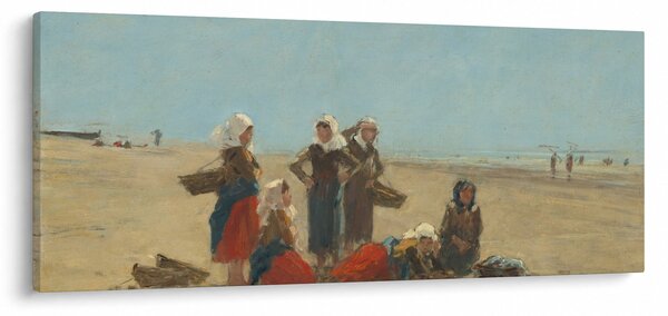Kép - Eugène Boudin, Women on the Beach at Berck, reprodukciók (120x50 cm)