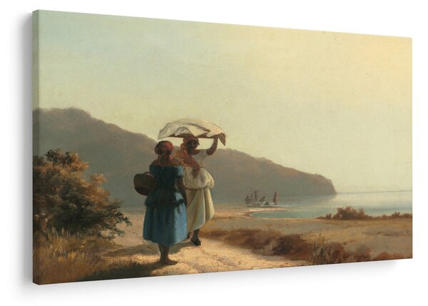 Kép - Camille Pissarro, Two Women Chatting by the Sea, St. Thomas, reprodukciók (90x60 cm)