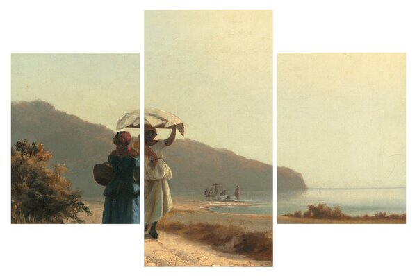Kép - Camille Pissarro, Two Women Chatting by the Sea, St. Thomas, reprodukciók (90x60 cm)