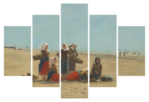 Kép - Eugène Boudin, Women on the Beach at Berck, reprodukciók (150x105 cm)
