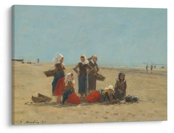 Kép - Eugène Boudin, Women on the Beach at Berck, reprodukciók (70x50 cm)