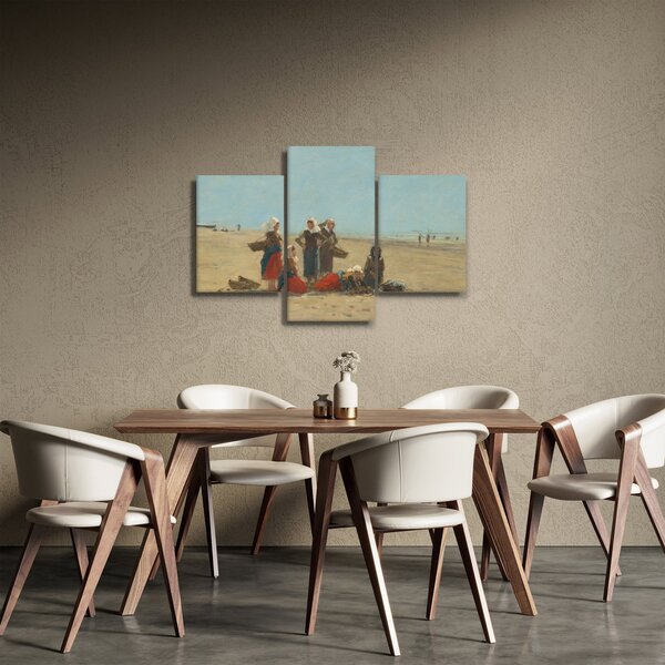 Kép - Eugène Boudin, Women on the Beach at Berck, reprodukciók (90x60 cm)