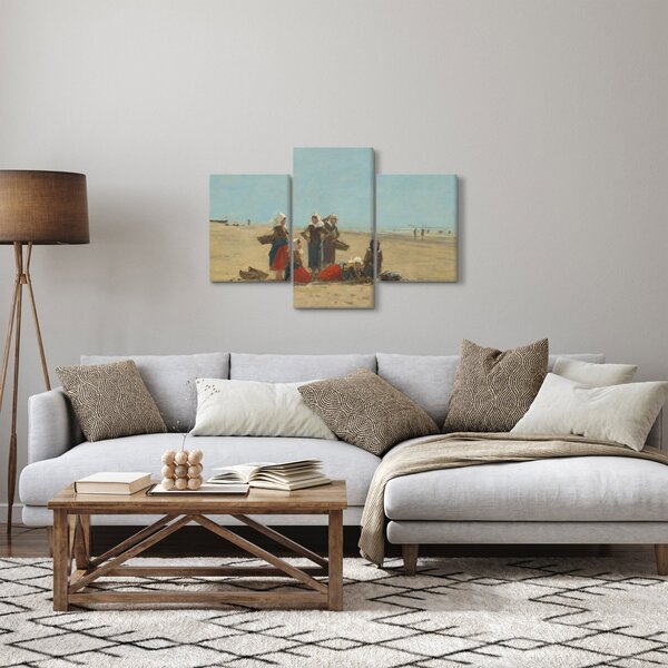 Kép - Eugène Boudin, Women on the Beach at Berck, reprodukciók (90x60 cm)