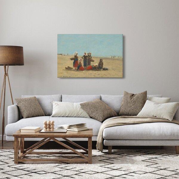 Kép - Eugène Boudin, Women on the Beach at Berck, reprodukciók (90x60 cm)